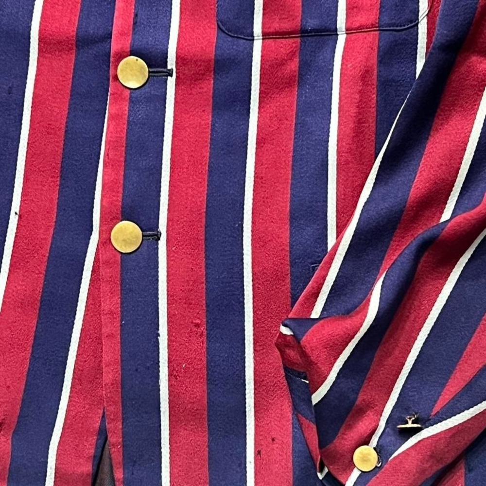 TRUE VINTAGE GRAIL 1950s/60s Saks Fifth Avenue Striped Boating Blazer M - Picture 3 of 8